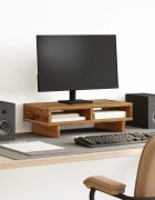 vidaXL Поставка за монитор старо дърво 50x27x15 см инженерно дърво