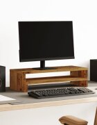 vidaXL Поставка за монитор старо дърво 54x22x15 см инженерно дърво