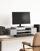vidaXL Поставка за монитор за съхранение бетонно сив 70x27x15 см