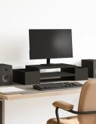 vidaXL Поставка за монитор за съхранение черна 70x27x15 см