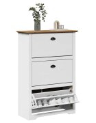 vidaXL Поставка за обувки BODO бяла и кафява 80x35x118 см