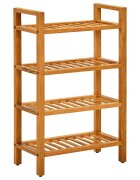 vidaXL Поставка за обувки с 4 рафта 50x27x80 см дъбов масив