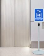 vidaXL Поставка за плакат Сребрист 33 x 33 x 123 см PVC и стомана
