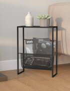 vidaXL Поставка за списания черна 35x15x45 см стомана