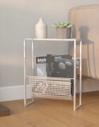 vidaXL Поставка за списания сребриста 35x15x45 см стомана