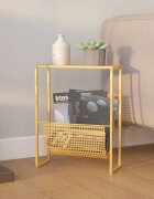 vidaXL Поставка за списания златиста 35x15x45 см стомана