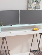 vidaXL Поставка за телевизор/монитор стъкло зелена 120x30x13 см