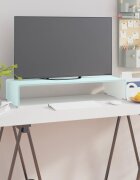 vidaXL Поставка за телевизор/монитор стъкло зелена 70x30x13 см