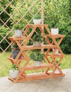 vidaXL Поставка за цветя 110x25x105 см масивна ела