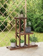 vidaXL Поставка за цветя 81x25x755 см масивна ела