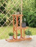 vidaXL Поставка за цветя 81x25x755 см масивна ела