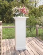 vidaXL Поставка за цветя бяла 40x40x90 см бор масив