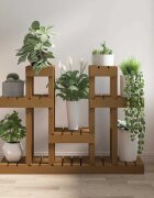 vidaXL Поставка за цветя меденокафява 1045x25x775 см бор масив