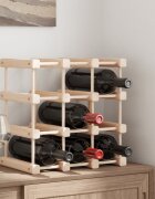 vidaXL Поставка за вино за 12 бутилки 36x23x36 см бор масив