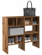 vidaXL Поставки за обувки 2 бр стифируеми старо дърво 895x30x40см