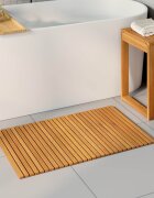 vidaXL Постелка за баня Кафяво 80 x 50 cm Солидно акациево дърво