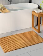 vidaXL Постелка за баня Натурално 100 x 60 cm Солидно акациево дърво