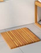 vidaXL Постелка за баня Натурално 50 x 52 см Солидно акациево дърво