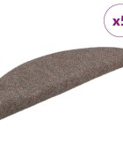 vidaXL Постелки за стълби самозалепващи се 5 бр. 56x17x3 см бежови полукръгли