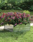 vidaXL Повдигната градинска леха 100x100x45 см стомана сребриста