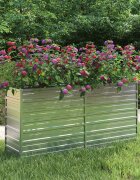 vidaXL Повдигната градинска леха 160x40x77 см стомана сребриста