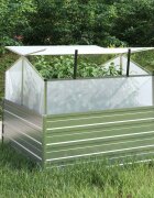 vidaXL Повдигната градинска леха с оранжерия 100x100x85 см сребриста