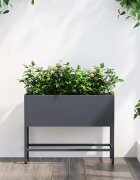 vidaXL Повдигната градинска саксия Антрацит 60 x 26 x 45 см Стомана