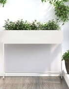 vidaXL Повдигната градинска саксия Бяло 100 x 26 x 82 см Стомана