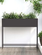 vidaXL Повдигната градинска саксия Черно 100 x 26 x 82 см Стомана