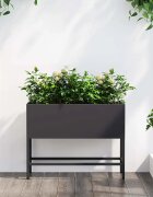 vidaXL Повдигната градинска саксия Черно 60 x 26 x 45 см Стомана