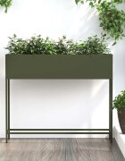vidaXL Повдигната градинска саксия Маслиненозелен 100 x 26 x 82 см
