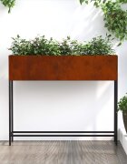 vidaXL Повдигната градинска саксия Ръждясало 100 x 26 x 82 см