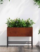 vidaXL Повдигната градинска саксия Ръждясало 60 x 26 x 45 см