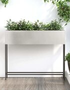 vidaXL Повдигната градинска саксия Сребрист 100 x 26 x 82 см