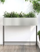vidaXL Повдигната градинска саксия Сребрист 100 x 26 x 82 см