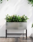vidaXL Повдигната градинска саксия Сребрист 60 x 26 x 45 см