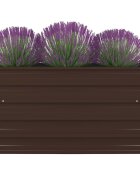 vidaXL Повдигната леха 100x100x45 см поцинкована стомана кафява