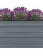 vidaXL Повдигната леха 100x100x45 см поцинкована стомана сива