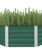 vidaXL Повдигната леха 129x129x45 см поцинкована стомана зелена
