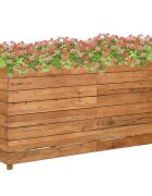 vidaXL Повдигната леха 150x40x72 см рециклирано тиково дърво и стомана