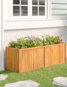 vidaXL Повдигната леха 150x50x50 см тиково дърво масив