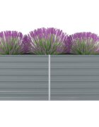 vidaXL Повдигната леха 160x80x45 см поцинкована стомана сива