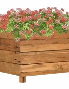 vidaXL Повдигната леха 50x40x38 см рециклирано тиково дърво и стомана