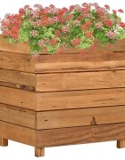 vidaXL Повдигната леха 50x40x55 см рециклирано тиково дърво и стомана
