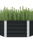 vidaXL Повдигната леха антрацит 129x129x45 см поцинкована стомана
