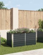 vidaXL Повдигната леха антрацит 160x80x77 см поцинкована стомана