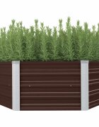 vidaXL Повдигната леха кафява 129x129x45 см поцинкована стомана