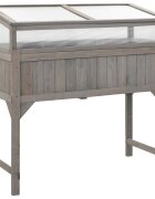 vidaXL Повдигната леха с оранжерия 110x54x120 см ела масив