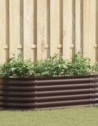 vidaXL Повдигнато легло Кафяво 160 x 80 x 44 cm Стомана