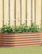 vidaXL Повдигнато легло Кафяво 160 x 80 x 44 cm Стомана